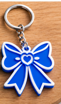 Blue Bow Can Opener with colored bow and complete white outline, approved reference photo