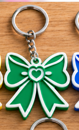 Green Bow Can Opener with colored bow and complete white outline, approved reference photo