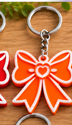 Orange Bow Can Opener with colored bow and complete white outline, approved reference photo