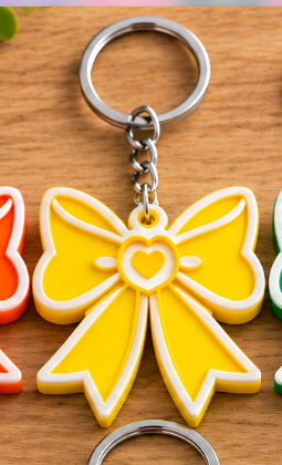 Yellow Bow Can Opener with colored bow and complete white outline, approved reference photo