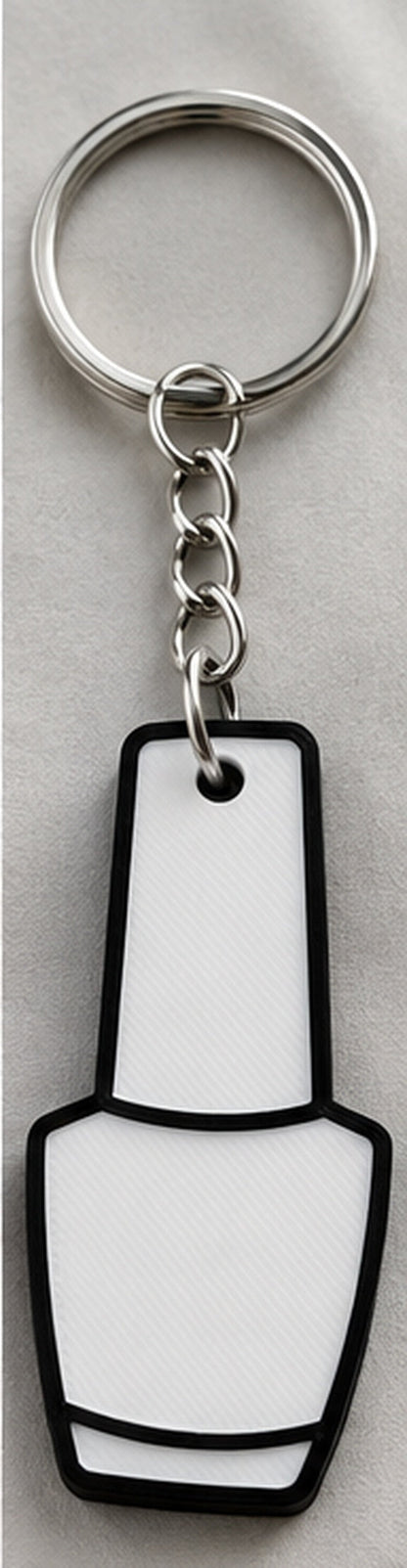 White Nail Polish Can Opener with black top and black outline, approved upright reference photo
