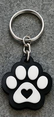 Black base Paw Can Opener with white raised paw