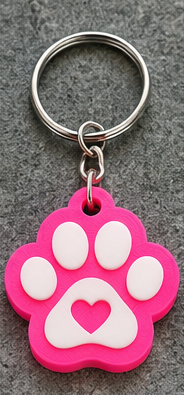 Pink base Paw Can Opener with white raised paw