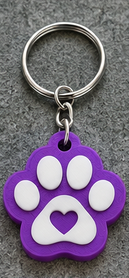 Purple base Paw Can Opener with white raised paw